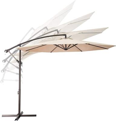 China Modern Outdoor Furniture 3m LED Solar Parasol Sun Shade Cantilever Banana Hanging Umbrella for sale