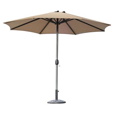 China Modern 9FT/2.7M 8 Ribs Outdoor LED Patio Umbrella With Tilt And Slot Factory Direct Garden Led Parasol Sun Umbrella for sale