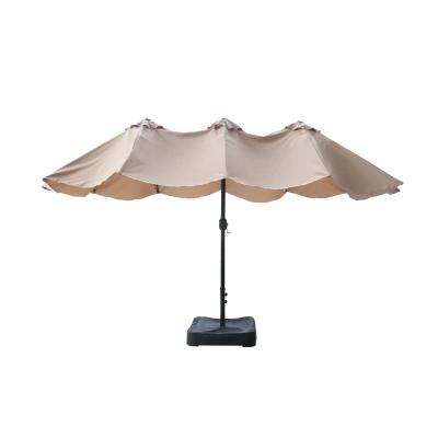 China Modern 4.6M Double Sided Large Size Garden Parasol Patio Umbrellas Market Outdoor Umbrella Garden Parasol for sale