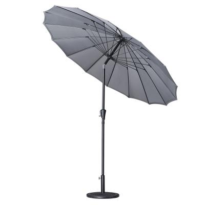 China Modern 9FT/2.7M 16 Ribs Outdoor Patio Umbrella with Tilt and Slot Garden Parasol Sun Shanghai Umbrella Fiberglass Umbrella for sale