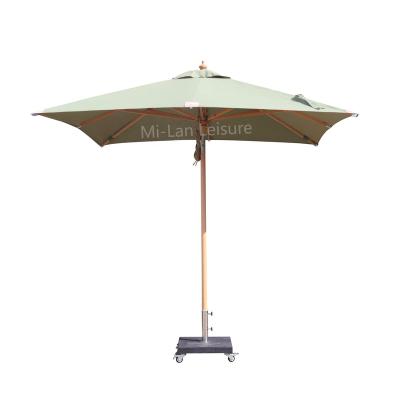 China High Quality Modern Umbrella Parasol Outdoor Garden Patio Umbrella Wooden Rope Pulley Parasol for sale