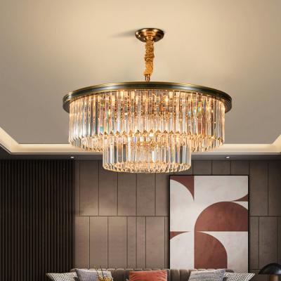 China Modern Hot Selling Indoor Living Room Aluminum Crystal Chandelier Modern Luxury LED Light Pendant Lamp for sale