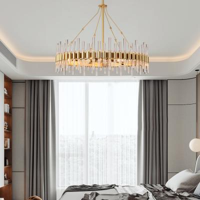 China Modern Nordic Chandelier Lighting Copper Pendant Light Ceiling Crystal Luxury Modern Chandelier for sale