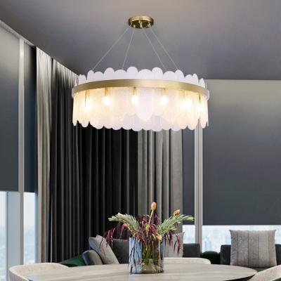 China Zhongshan Modern Cheap Hanging Luxury Modern Stainless Steel LED Lamp Hotel Living Room Glass Chandeliers for sale