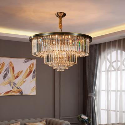 China Wholesale Modern Simple Aluminum LED Pendant Light For Home Iron Crystal Chandelier Modern Luxury for sale