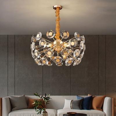 China Modern Hot Selling Nordic Stainless Steel White Flowers Pendant Lights Crystal Hanging Chandelier for sale