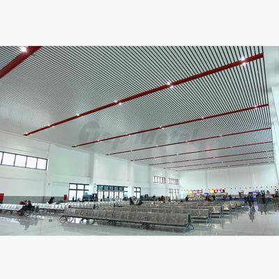 China Integrated Aluminum False Ceilings Metal Material Ceiling Strip False Ceiling For Hall for sale