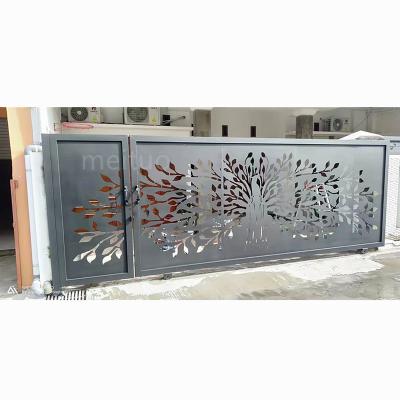 China Customized Easily Assembled Yard Entrance Garden Fence Gate Driveway Sliding Aluminum Gate for sale