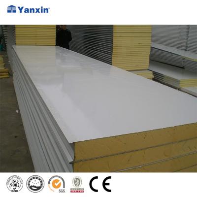 China metal yanxin polyurethane PU PIR PIR FM approved sandwich panels for roof wall clean room for sale