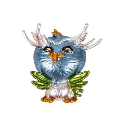 China Monster Owl Brooch Pins Jewelries Pin Trendy Mixed Color Enamel Hot Selling Fashion Oil Drip Hot Cute Funny Bird Brooch Small for sale