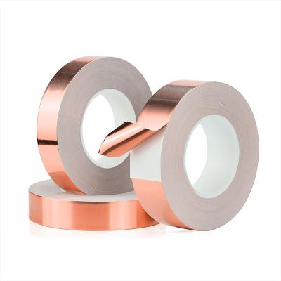 China Heat Resistant Single Side Conduction Copper Foil Adhesive Electrical Tape For EMI Shielding Guitar Slug Nail Barrier for sale