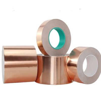 China Heat Resistant Single Conductive Adhesive Adhesive Armoring Stained Glass Copper Tape Ingot Snail Paper Circuit Boards Stained Glass Copper Tape for sale