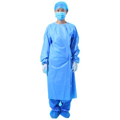 China 45GSM AAMI LEVEL 2 gown seams made by ultrasonic machine non-sterile disposable medical surgical gown for sale