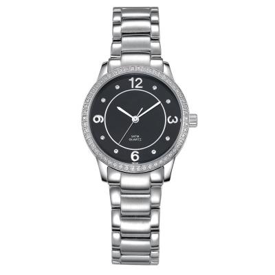 China Japan Movt Stainless Steel Strap Fashion Lady Watch With Slim Waterproof Stone Dial for sale