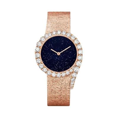 China Rose Gold Minimalist Simple Fashion OEM Rose Gold Minimalist Simple Fashion Water Resistant Hand Logo Bling Ladies Crystal Quartz Iced Out Diamond Women Watches for sale