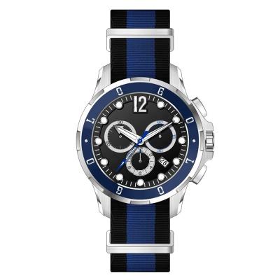 China New Chronograph Design Fashion Create Your Own Brand NATO Luminous Strap Stainless Steel Men's Nylon Wrist Chronograph Custom Watches for sale