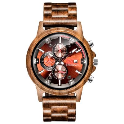 China Automatic Hot Sale Quartz Men Date Wooden Watches for sale