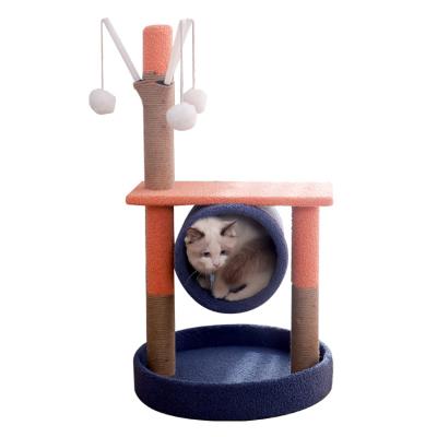 China Small Modern Cat Tree Solid Color Cat Jumping Platform Non Damage Best Viable Design Reading Room for sale