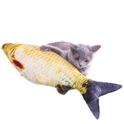 China Stuffed Toy Viable Kitten Movement Catnip Fish Stuffing Simulation Interactive Cat Toy Fish Plush Pillow for sale