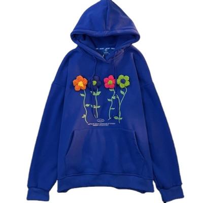 China Breathable 2021 New Winter Plush Thickened Klein Flower Blue Three-Dimensional Women's Sweater for sale