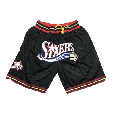 China Breathable Men's Embroidered Basketball Shorts Mesh Polyester High Quality Men Just Put Custom Basketball S-3XL Shorts Logo Uniform for sale