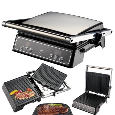 China LED Display Digital Control Digital Panini Press Grill with Electric Grill Smart Indoor Steak BBQ Touch Screen Smokeless Grill for sale