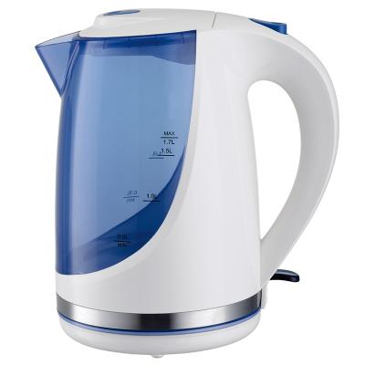 China 360 Degree Rotation Colors Modern Design 1.7L Two Base Injection In One Plastic Electric Kettle Quick Water Heater for sale