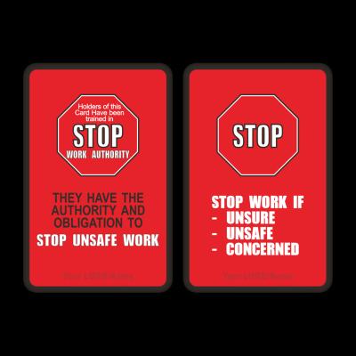 China Customizable waterproof/stop work waterproof authority cards for sale