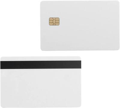 China Waterproof/Waterproof Gialer SLE4442 Chip Contact IC Card with Magnetic Stripe 2 Ways 5/16inch Hico 2 in 1 Blank PVC IC Smart Card for sale