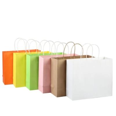 China Handmade Making Paper Bags Small Logo Color Mini Multi Portable Kraft Paper Bag Packing For Food for sale