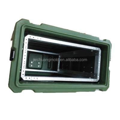 China Military HDPE 4U Rotational Mount Hard Plastic Rack Carrying Case for sale