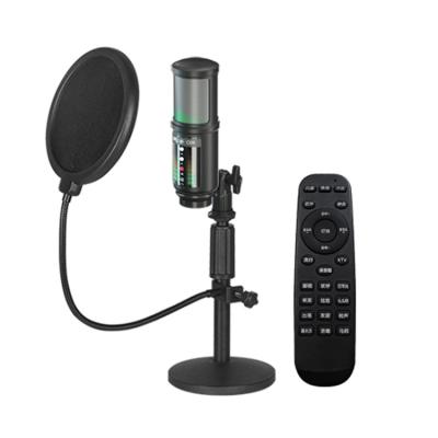 China Professional Wholesale Radio Microphone Studio Sound Cards Condenser Microphone Built-in Podcast Equipment For Live Streaming Full Metal for sale