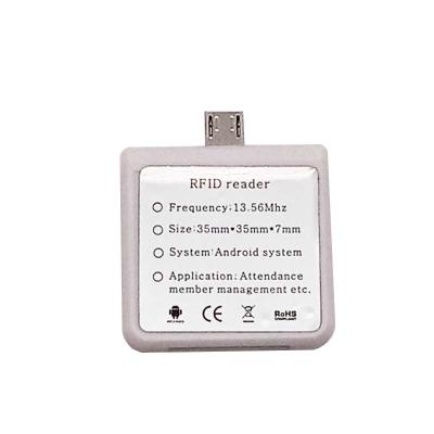 China 13.56MHz RFID High Frequency ISO14443A Read Only Portable OTG Reader For Android Phone 35*35*8mm for sale