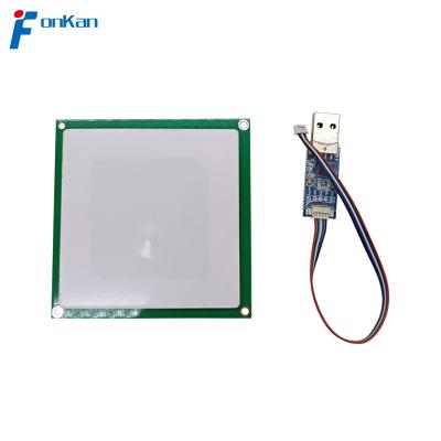 China FONKAN 860-960MHZ 3.5M UHF RFID Integrated Module With 5dbi Ceramic Antenna For Raspberry Pi TTL232 Interface Free SDK 90*90mm for sale