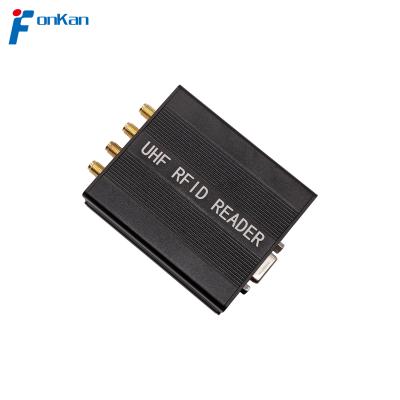 China FONKAN Small Size UHF RFID Fixed Reader 4 port SMA interface RS232 rfid card reader for warehouse management 81*68*29mm for sale