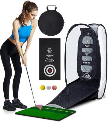 China Train golf in your backyard or basement whenever you want indoor folding portable golf practice net golf hitting net backyard chipping target golf training aids of practice for sale