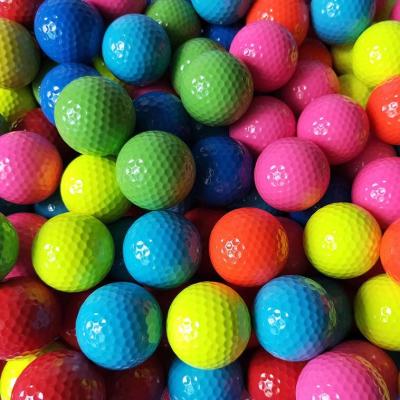 China Wholesale Manufacturer Practice Bulk Driving Range Customer Custom White Rubber Colored 2 Layer 3 Piece Golf Ball Basque Balls for sale