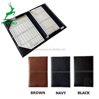 China Golf Score Tool Premium Quality and Custom Luxury Leather Golf Score Card Holder Golf Score Card Holder for sale