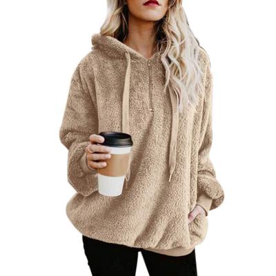 China High Quality QUICK DRY Solid-color Fleece Hooded Thermal Hoodie Women's Hoodies and Sweatshirts for sale