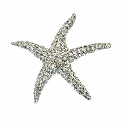 China Fashionable Exquisite Rhinestone Starfish Fashion Brooch Custom Made Brooch for sale