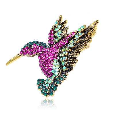 China New Design Rhinocerone Hummingbird Brooch Fast Delivery Brooch Wom Animal Jewelry for sale