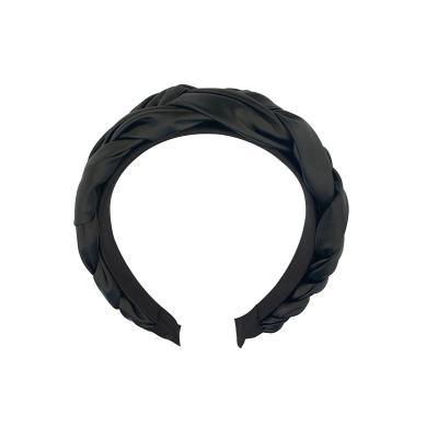 China Best Selling Stylish Charming Leather Headbands Products Pu Braid Hair Cosmetic Hair Band for sale