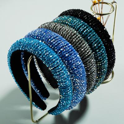 China Hot Charming Elegant Female Net Celebrity Hair Style Amazon Hair Accessories Handmade Rhinestone Headbands for sale