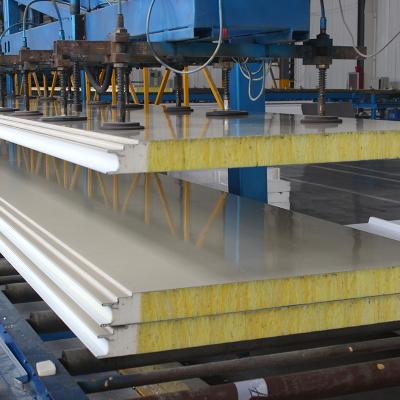 China 1000mm hot sale high quality glass wool sandwich panel wall for steel structure for sale