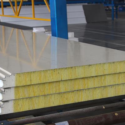 China 1000mm Outdoor Sound Proof Industrial Sound Proof Glass Wool Sandwich Panel for sale