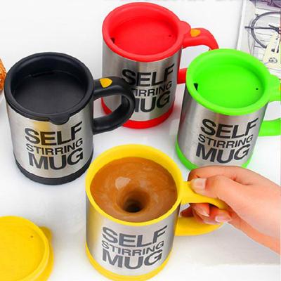 China Sustainable Battery Operated Stainless Plain Lazy Self Stirring Coffee Mug Autorotation Coffee With Logo for sale