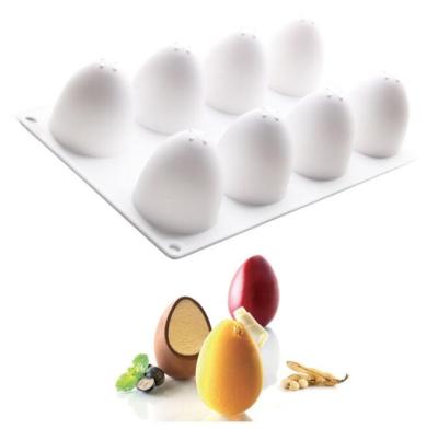 China Sustainable Hot Selling Easter Egg Silicone Mousse Cake Baking Molds Eggs Easter Molds Candle Molds for sale