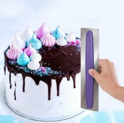 China 1 PC Stainless Steel Cream Scraper Smoother Cake Smoother Cake Cream Mixer Long Handle Viable Long Handled Icing Tool 23*7.5*1cm for sale