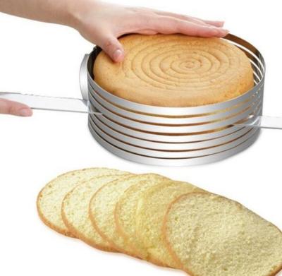 China Viable High Quality Adjustable Retractable Circular Tool Kit Set DIY Mousse Mold Slicing Ring Cake Layered Slicer Baking for sale