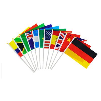 China Small Lightweight 5x8 Inch Mini Handheld Vivid Colors National Football Flags For World Cup for sale